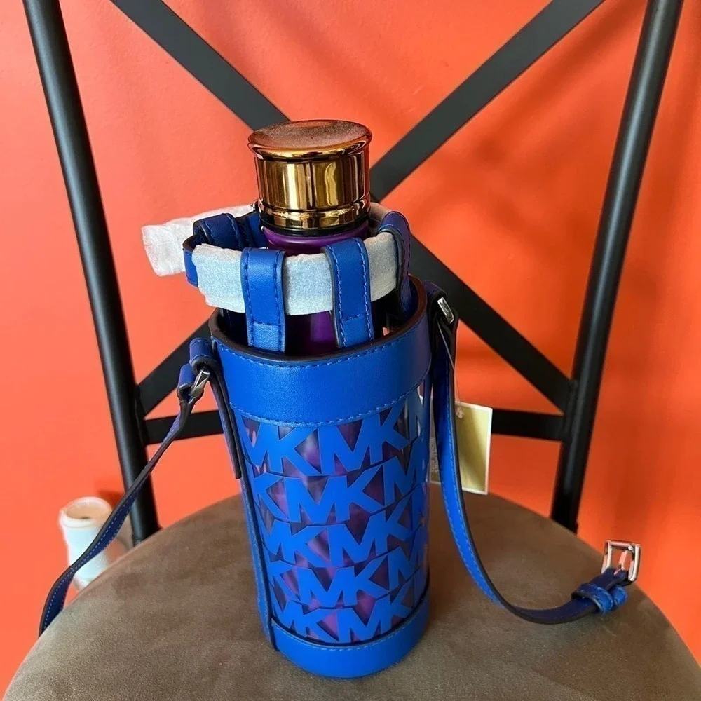 Michael Kors Water Bottle Crossbody Holder MK Giftable Electric Blue - Picture 9 of 10